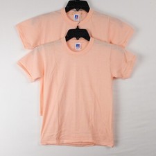 VINTAGE Russell Athletic Youth M Orange Mist T-Shirts - Lot of 2