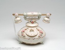 COLLECTIBLE PORCELAIN TELEPHONE "I JUST CALLED TO SAY I LOVE YOU" MUSIC BOX