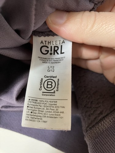 Athleta Mädchen Fleecepullover Pullover Gr. 12 lila Taschen Frühling Kapuze - Bild 4 von 4