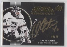 2021-22 SPx UD Black Obsidian Scripts Gold 9/49 Cal Petersen #OS-CP Auto 4z8