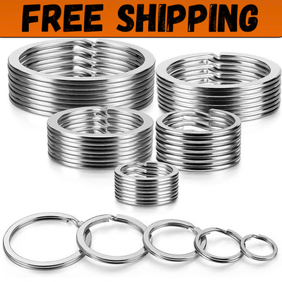 Key Rings Stainless Steel Assortment Heavy Duty Split Key Ring Loops in Small...