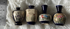 4 vasi in miniatura stile giapponese Meji blu cobalto circa  Alto 5 cm