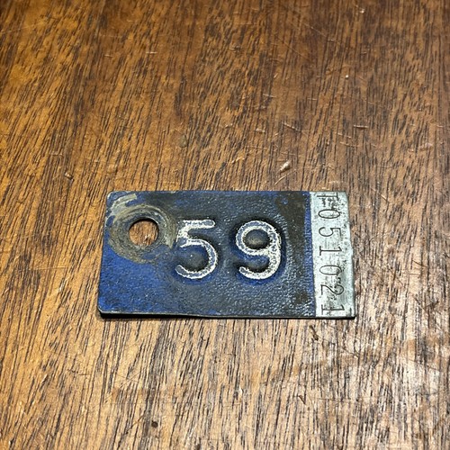 Vintage 1959 59 License Plate Registration Tags Metal Wisconsin One blue - Picture 1 of 5
