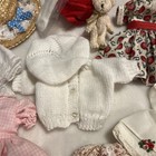 Vintage Doll Trunk Case with Clothing Accessories Lot Dresses Shoes Hats Knit — photo 9