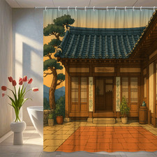 Elegant Blue Shower Curtain for Bathroom Decor