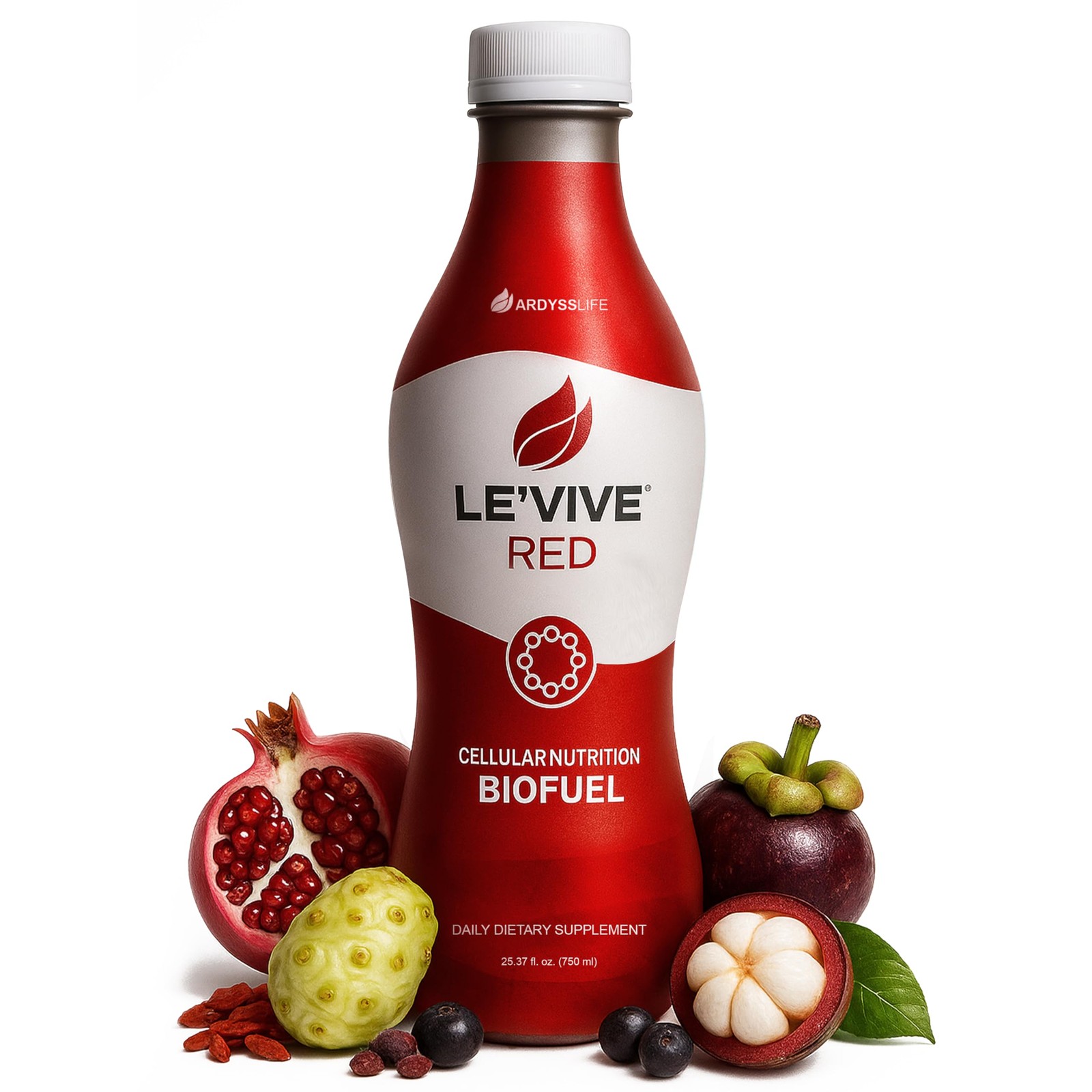 Le’Vive Red Juice 25.37 fl oz – Acai & Goji Detox Drink with Noni & Pomegrana...