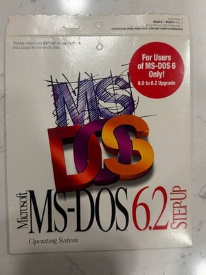 Vintage Microsoft MS-DOS 6.2 Step-Up 3.5 Floppy Disk Operating System UNTESTED