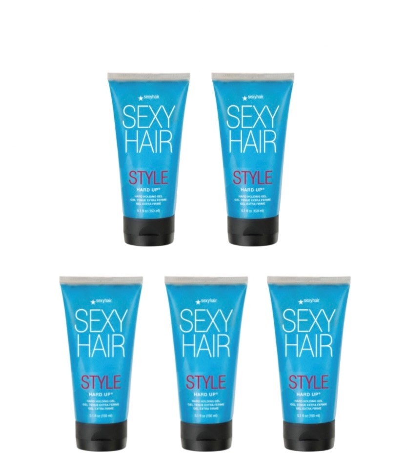Style Sexy Hair Hard Up Holding Gel 5.1 oz (9 Shine + 10 Hold) Pack of 5