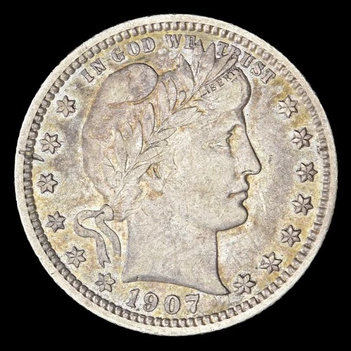 1907-P Barber Quarter — photo from the most recent tracked eBay sale
