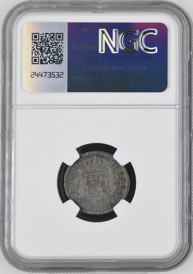COLOMBIA, Bogotá, bust 1 real, Charles IV, 1792 J•J, no • in mintmark, NGC F 15 - Image 4 of 4