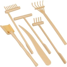 Mini Zen Garden Rake Set of 6, Desktop Sand Rock Rake Tool, Sandbox Push Drawing