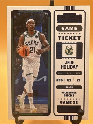 2022-23 Panini Contenders Game Night Ticket Blue Jrue Holiday #49 Bucks /49