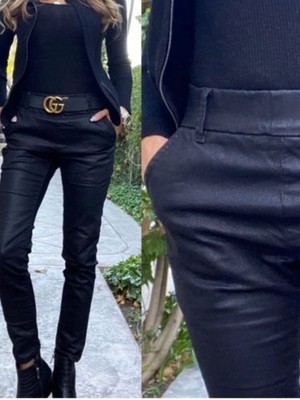 Bevy Flog Dafna Black Pinstripe Pull on Stripe Pants Slim Skinny Size 26