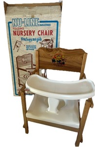 Vintage Nu-line Folding Nursery Potty Chair Complete With Box 80’s