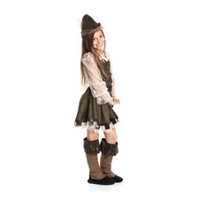 Robin Hood Kostüm Kinder Mädchen Fasching Karneval Mittelalter Kinderkostüm +Hut