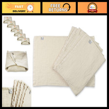 Organic Muslin Flat Cloth Diapers 6 Pack - Soft, Absorbent, Eco-Friendly for New