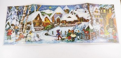 Advent Calendar Winter Village Children Glitter Stuttgart Pipe Order No 256 Circa 1991