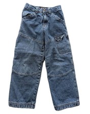 VTG Y2K Lee Pipes Jeans Boys 10 Double Knee Leg Pockets Wide Leg Baggy Skater