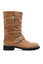 JIMMY CHOO 'Biker Mid' Brown Biker Boots New  Authentic