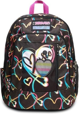 Seven Schulrucksack Advanced, Schwarz Herzmuster, Yourself Girl, Doppelrucksack