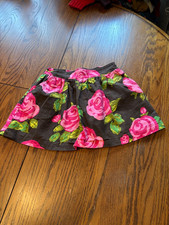 vtg y2k cherokee girls brown rose flower skirt M 7 8 pockets