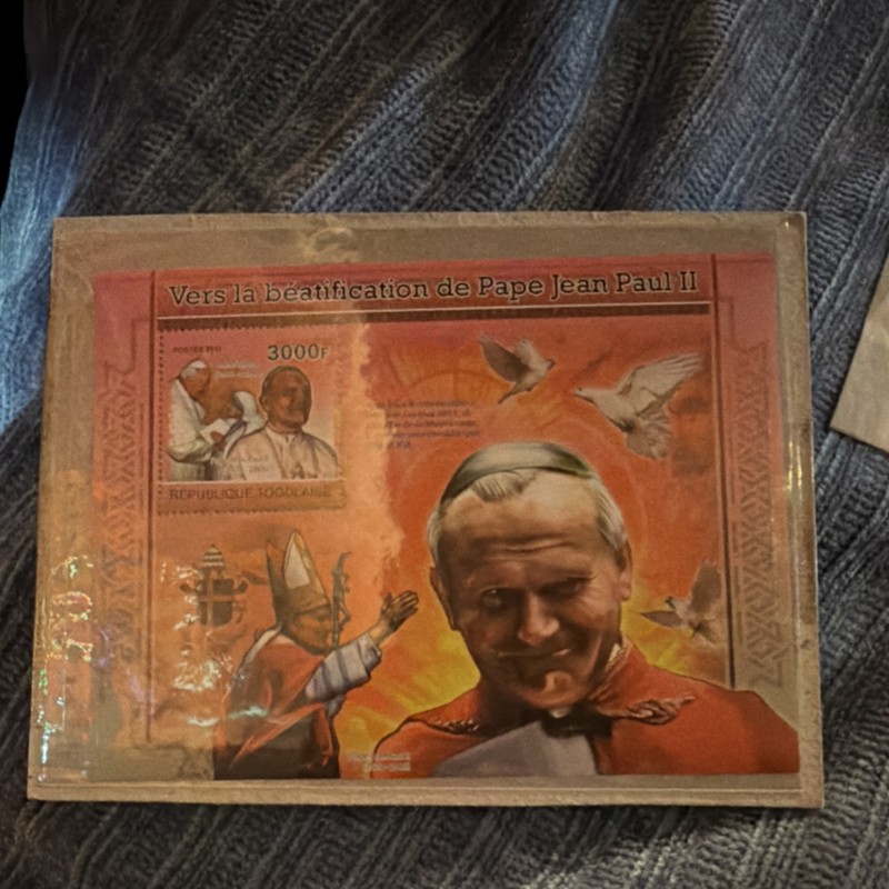 République Togolaise 2011 3000 Franc Souvenir Sheet Pope John Paul II