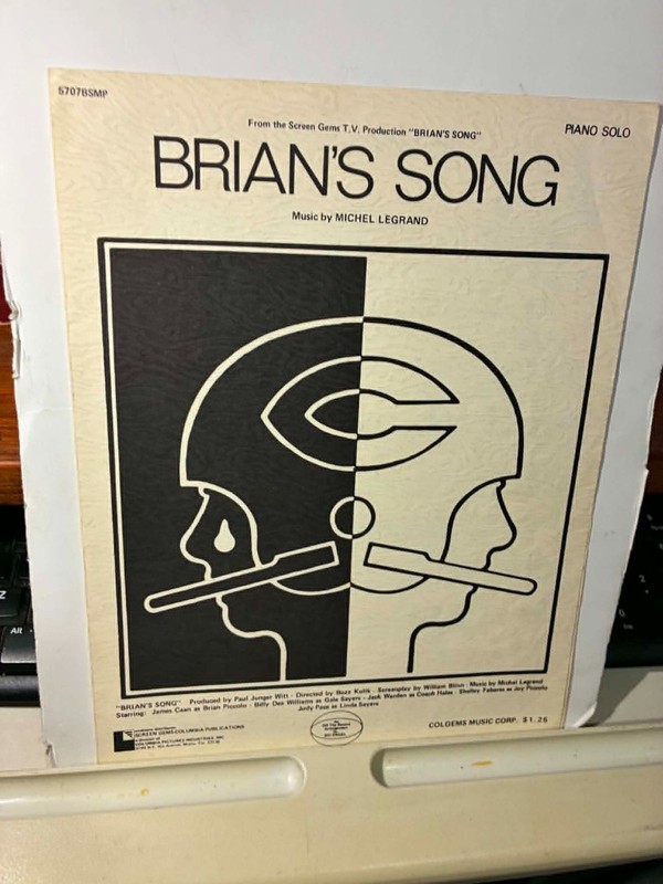 Brian's Song The Hands of Time Movie Piano Sheet Music Bears 1972