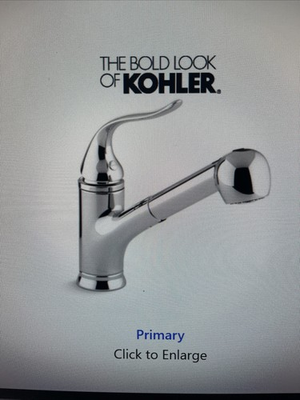 #ad Kohler 15160 CP Single Handle Pull Out Faucet With Two Function Spray Chrome $75.00
