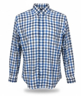 Vineyard Vines Tucker Shirt Men s XL Blue Gray White Big Check Slim Fit Cotton