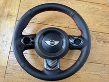 Mini Cooper R56 R60 NEW Leather  Sport Steering Wheel 3 Spoke + carbon inserts