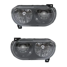 Fit For Dodge Challenger 2008-2014 Headlights Assembly Lamp Black Pair
