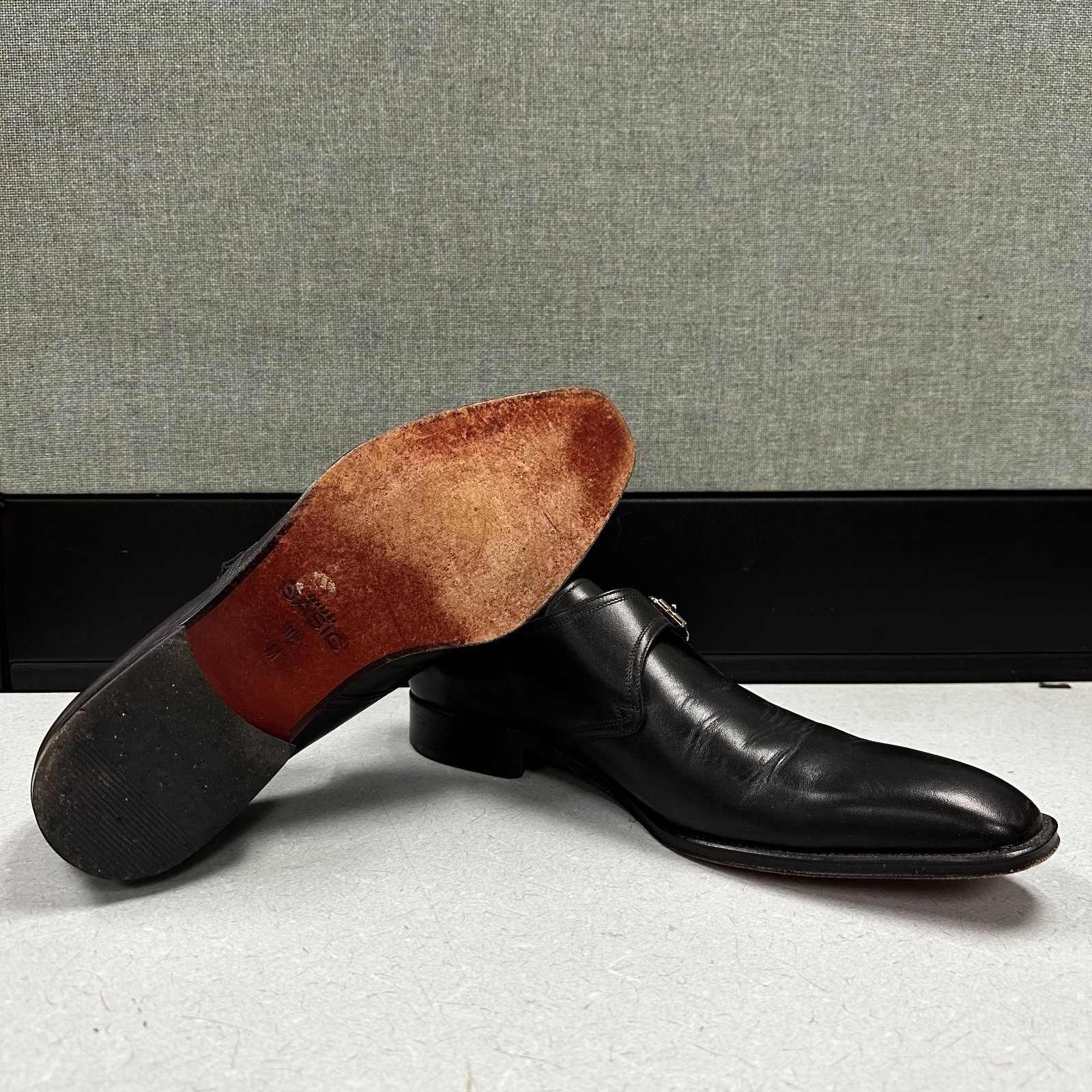 Testoni Basic Single Monk Strap Black Dress Shoes… - image 8