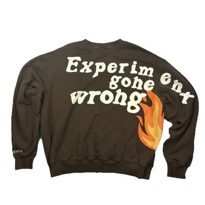 Broken Planet Market XXXL  Experiment Gone Wrong  Flame Sweatshirt Brown