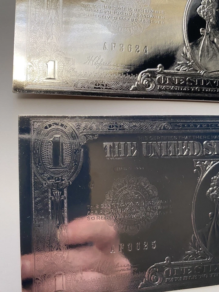 National Collectors Mint Authentic $1.00 SILVER CERTIFICATE X3 Consecutive #2 - Image 3 of 4