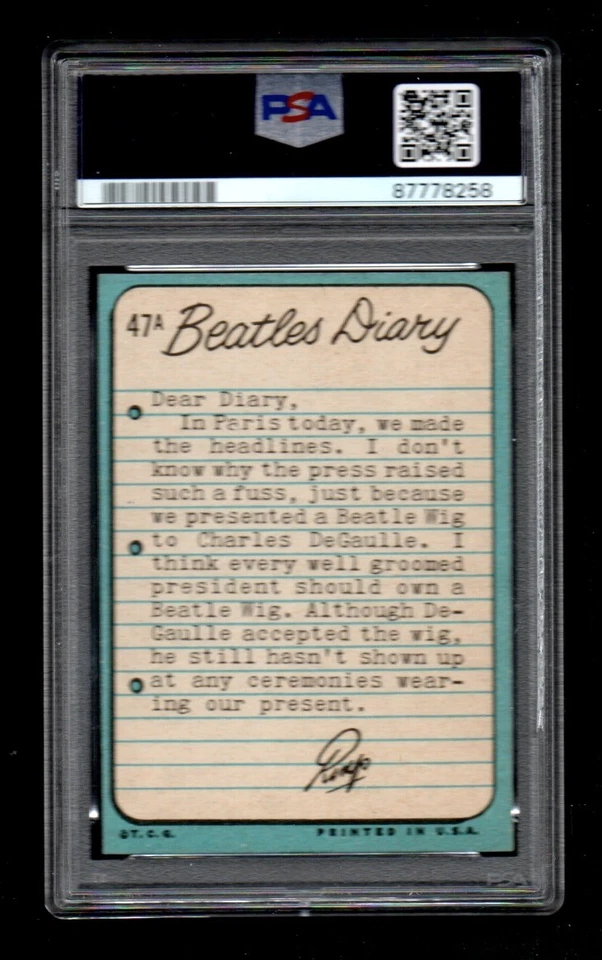 1964 Beatles Diary #47A Ringo Starr George Harrison PSA 9 ST - Image 2 of 2