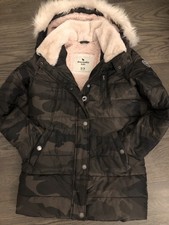 Abercrombie Kids Girls Jacket Camouflage Hooded Puffer Size 13/14