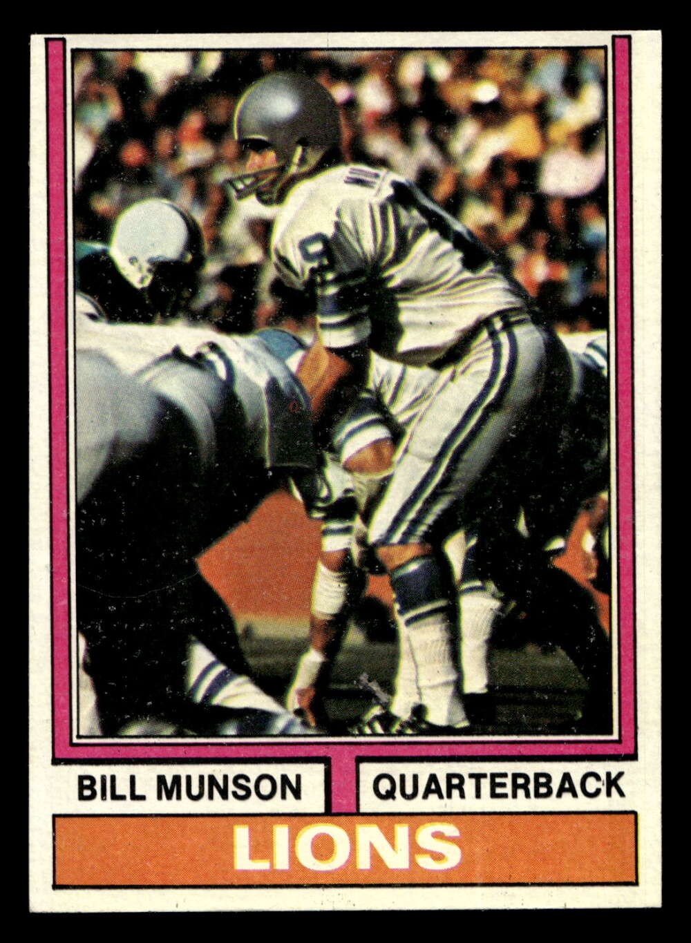 1974 Topps #173 Bill Munson Near Mint Lions ID:485368