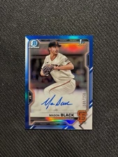 2021 BOWMAN DRAFT MASON BLACK TRUE BLUE REFRACTOR AUT0 AUTOGRAPH /150 GIANTS
