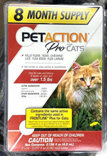 Pet Action Plus Cat Flea  Tick Applicator over 1.5 lb 8 Months Supply - NEW
