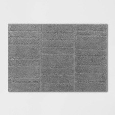 2'6"x3'8" Washable Uneven Blocks Accent Rug Gray - Threshold