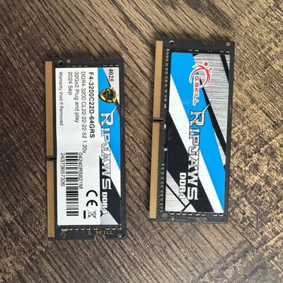 G.Skill RipJaws 64GB (2x32GB) DDR4-3200MHz SO-DIMM Laptop RAM F4-3200C22S-64GRS
