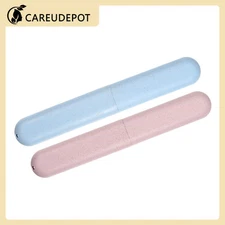 2Pcs Traveling Toothbrush Box Holders Case PP Blue Pink 8.07''x1.22''x0.83''