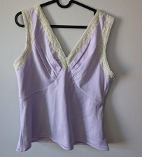 George Lilac Satin Lace Trim Cami Top Y2K Coquette Size 12