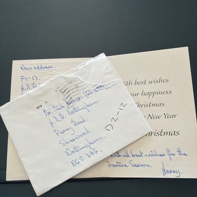 Harry Roberts signierte Weihnachtskarte Triple Cop Killer Hirten Buschmörder