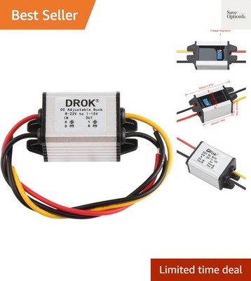 Waterproof DC Buck Converter Voltage Regulator 8-22V to 3-15V 5V 12V 3A Adjus...