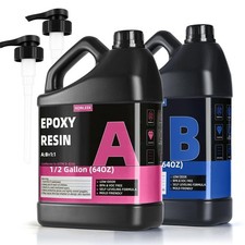 1 Gallon Crystal Clear Epoxy Resin Kit,1:1 Volume Ratio, High Gloss Finish, UV R
