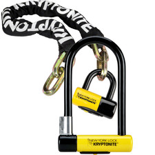 Kryptonite High-Security U-Lock  Chain Bundle - 18mm Hardened Steel, Double