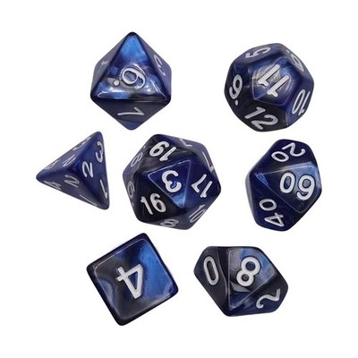 7x Polyedrische Würfel glatt Polyeder Würfel Sammlung für Kartenspiel RPG Party