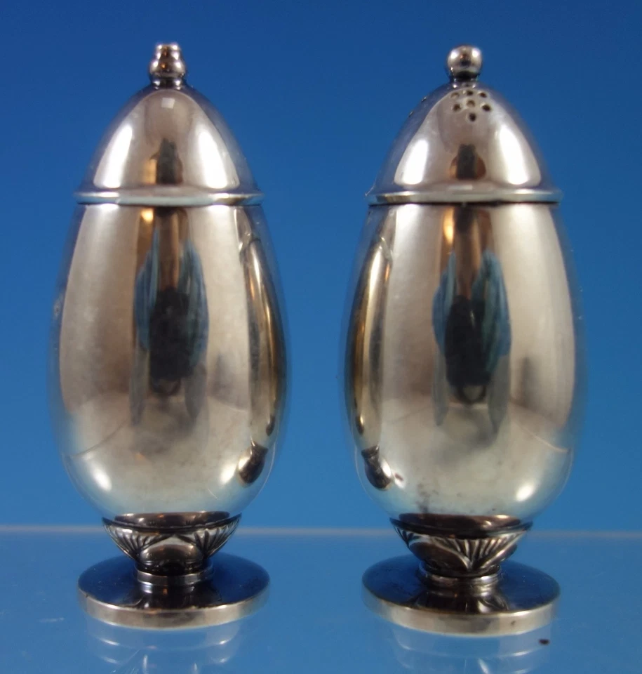 Salero y pimentero de plata esterlina Cactus de Georg Jensen 2 piezas #629B (#1606) Foto 2 de 4