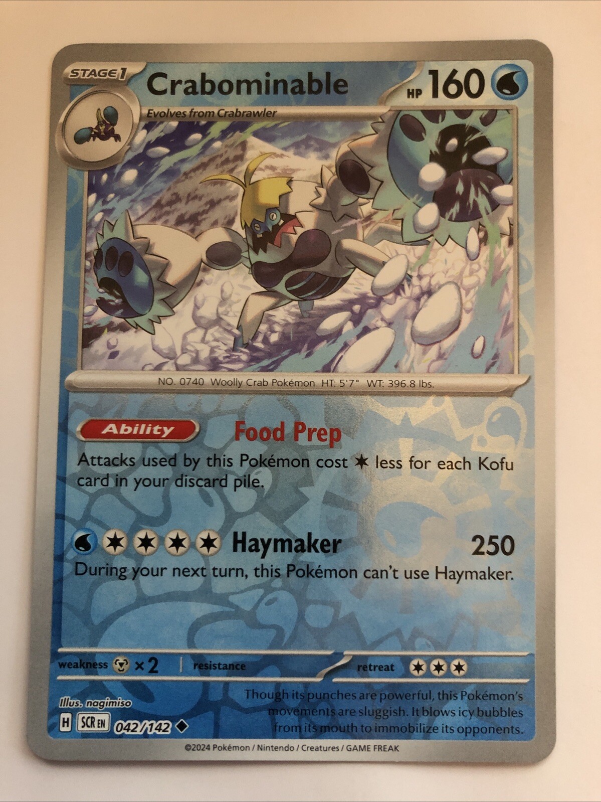 Pokémon TCG Stellar Crown Crabominable Reverse Holofoil 042/142 NM